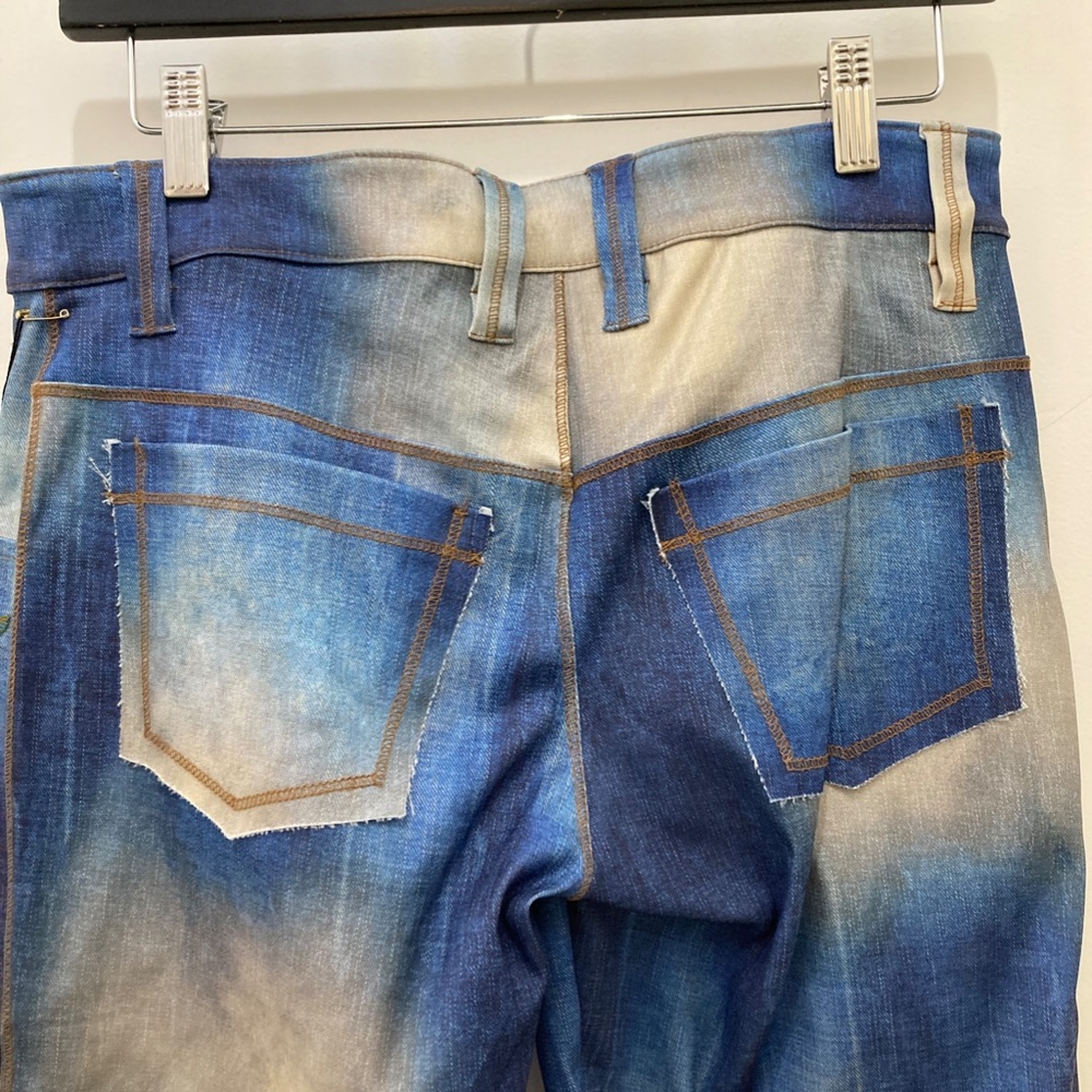 Petit Pois by Viviana G Stretch Denim Look Pant Size S,XL Patches Festival - Picture 10 of 15